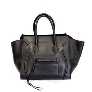 Celine Luggage Phantom Handbag Leather Black